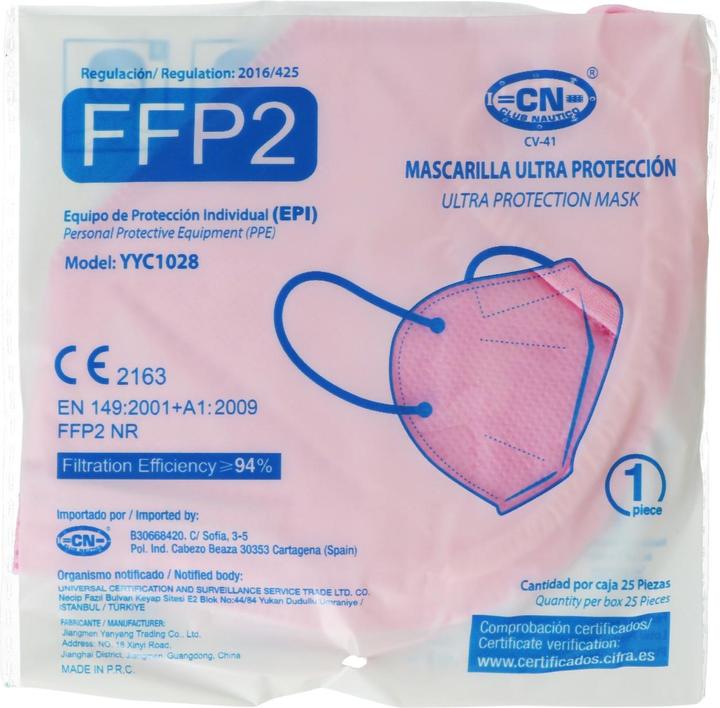 Produktbild AccuCell 10 Stück FFP2 Maske Pink 5-Lagig, zertifiziert nach DIN (FFP2, 10 x)