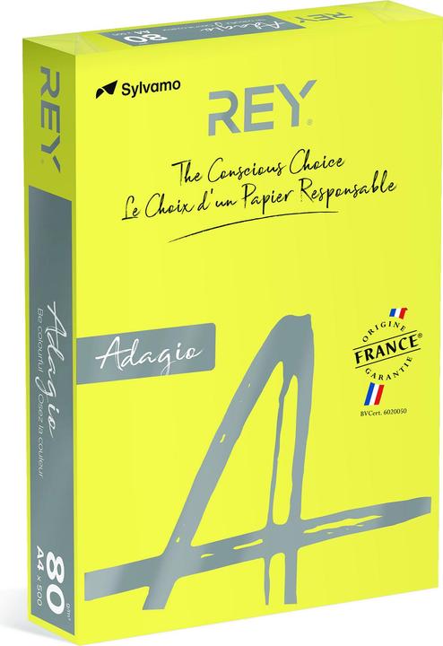 Actual product image Rey Adagio Coloured copy paper A4 80G 66 Yellow INTENSIVE*RYADA080X425 R200 (80 g/m², A4)