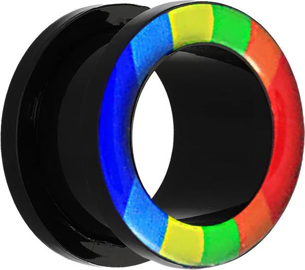 Star Piercing Flesh Tunnel mit Regenbogenfarben (ohne Messing, Acryl)