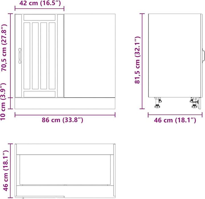 Image du produit VidaXL Madlene (86 x 46 x 81,5 cm)