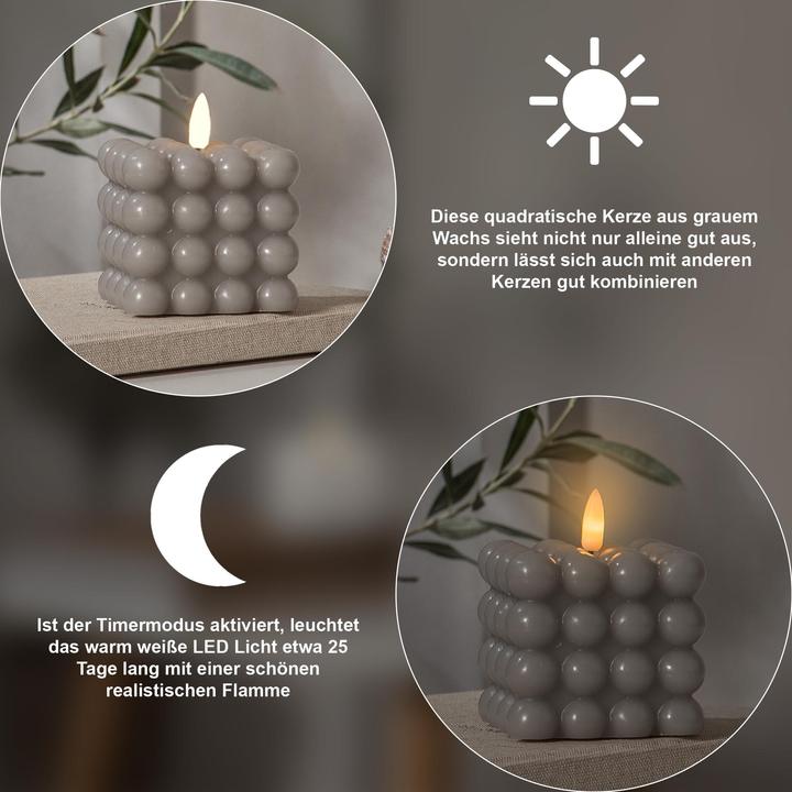 Actual product image Star Trading Bougie à bulles | Bougies LED avec fonction minuterie | Bougies LED à flamme vacillante (2 x)