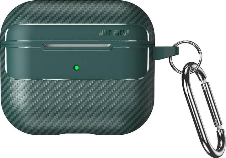 Actual product image Cover-Discount Airpods Pro / 3 - Silicone case carbon look green (Headphone sleeve)