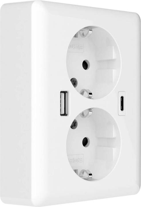 Produktbild 2USB 2U-449221 Unterputz-Dose mit USB-C®, mit USB-Ladeausgang Weiss (glänzend)