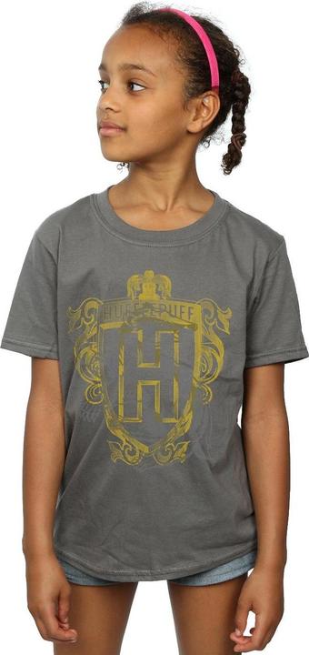 Actual product image Girls Hufflepuff Badger Crest Cotton T-Shirt (128)