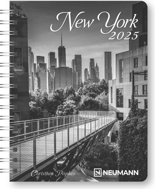 Neumann N NEUMANNVERLAGE - New York 2025 Diary, 16,5x21,6cm, agenda de poche avec douze pages illustrées et (16 x 22 cm, Allemand)