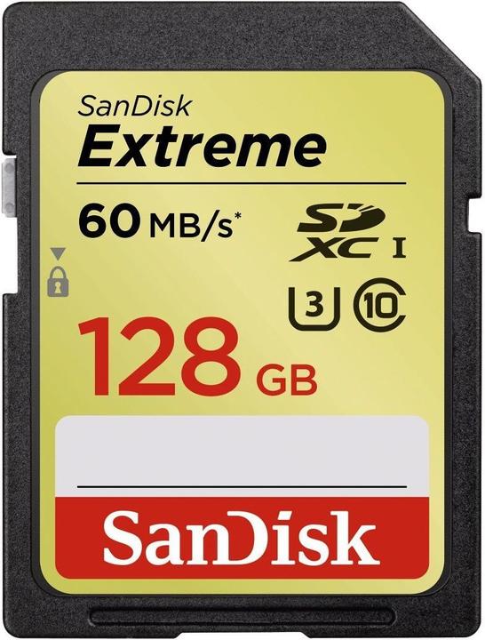 Produktbild SanDisk Extreme SDXC (128 GB, SDXC, U3, UHS-I)