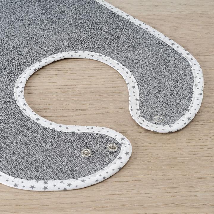 Actual product image Bib set of 2 giant bibs with press studs - Grey Light grey