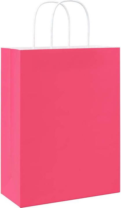 Produktbild VidaXL Kraftpapiertüten 50 Stk. mit Henkel Rosa 26x12x35 cm Papiertüte (Geschenktüte, 50 x)