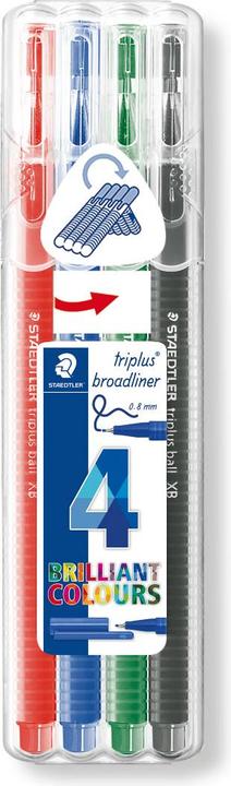 Produktbild Staedtler 338 Broadliner triplus 4er SBox (Mehrfarbig, 4 x)