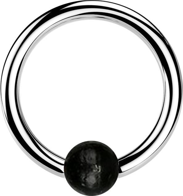 Immagine prodotto Star Piercing Anello di chiusura a micropalla in argento con sfera in legno Areng (Organico, Acciaio chirurgico 316L, senza ottone)