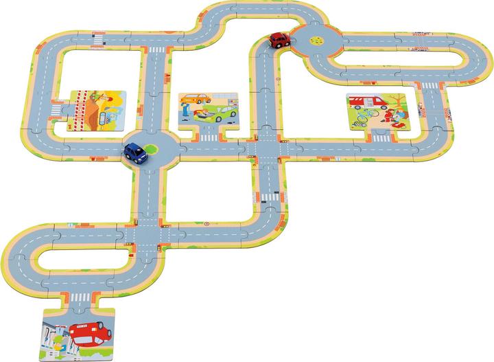 Goki Play set play street with 2 vehicles (47 pieces)