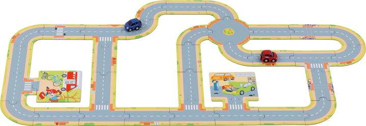 Produktbild Goki Spielset Spielstrasse mit 2 Fahrzeugen (47 Teile)