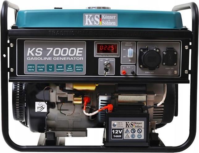 Produktbild Könner & Söhnen KS 7000E Stromerzeuger, 13 PS 4-Takt Benzinmotor, E-Start, 5500 Watt, 1x16A (230V) (25 l)