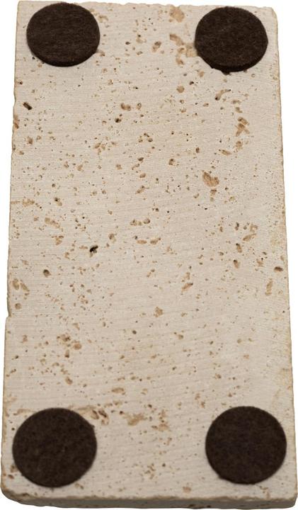 Image du produit Natura Punto Lot de 3 porte-savons en travertin, rectangulaire, beige clair, 14,5 x 7 cm