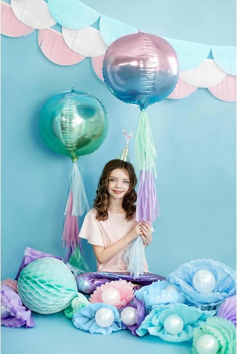 Actual product image Partydeco Party hats mermaid iridescent, 18 x 8 cm, 6 pieces