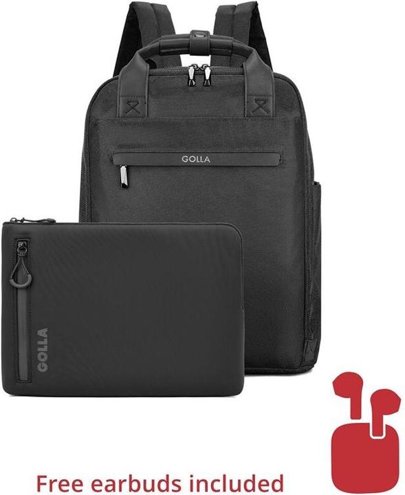Produktbild Golla Set aus Rucksack und Laptop-Sleeve 13 Zoll, Black