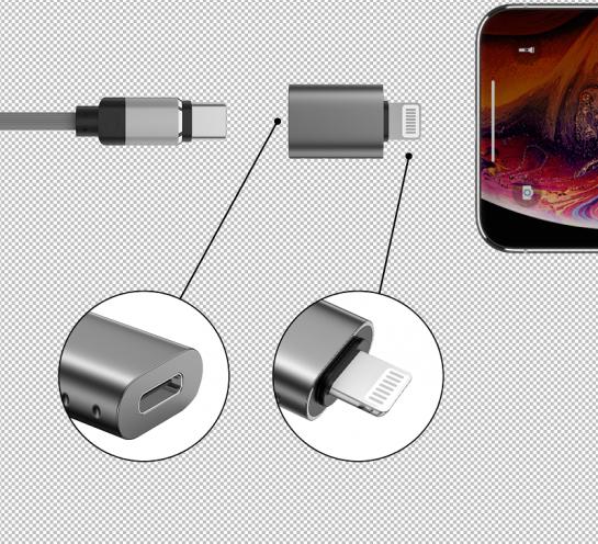 Produktbild Swissten Adapter Lightning(M)/USB-C(F) (USB Typ C, Lightning)