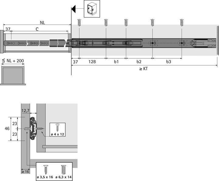 Image du produit Hettich Coulisse à sortie totale KA 4532 Silent System