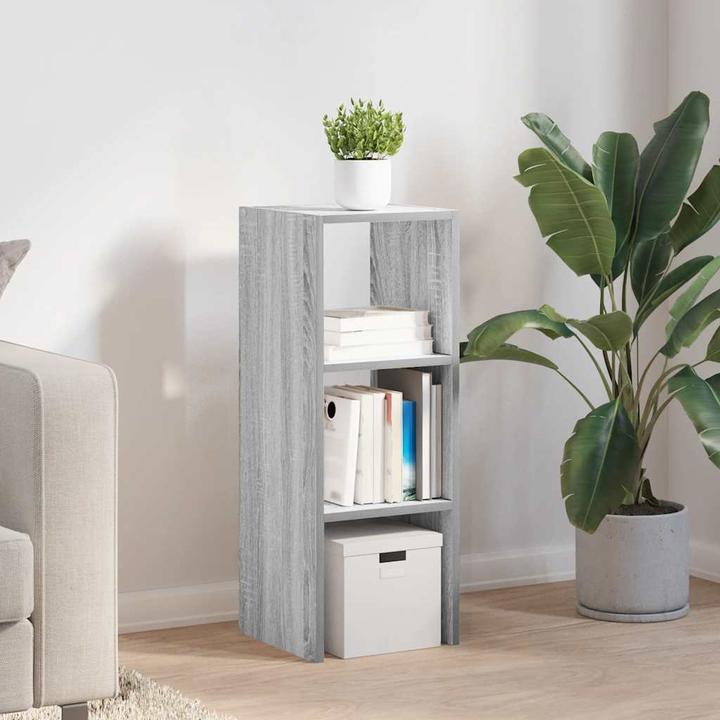 Productafbeelding VidaXL Stapelbare boekenplank grijs Sonoma 30x30x80 cm materiaal op houtbasis (30 x 30 x 80 cm)