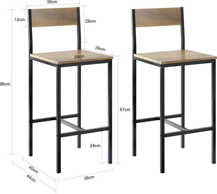 Produktbild SoBuy Barstühle 2er set