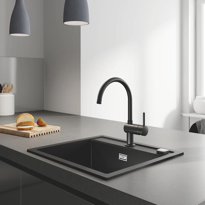 Actual product image Grohe Kitchen faucet with single-lever mixer Minta black matt 32917