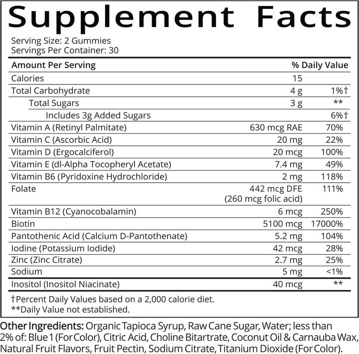 Valori nutrizionali e ingredienti Sugarbearhair Vitamine per capelli Gummies 6 mesi (6 Pezzo/i, Gomme, 900 g)