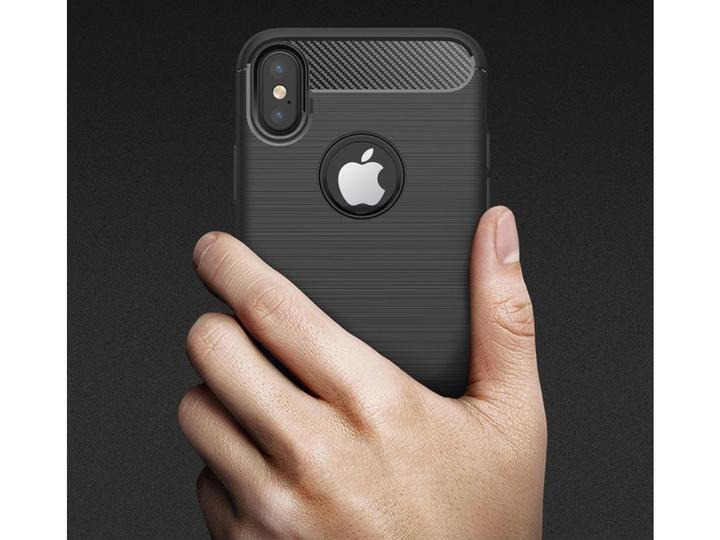 Produktbild Screenguard Apple iPhone XS Hülle Carbon Brushed Soft TPU (Apple iPhone XS)