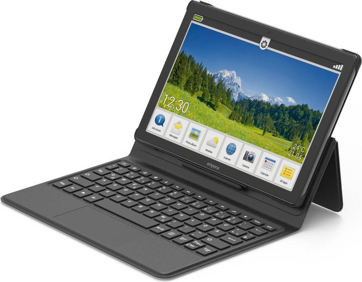 Produktbild Emporia Tablet WiFi & LTE - Produktbundle Ladeschale + Cover + Tastatur (10.10", 32 GB, Schwarz)