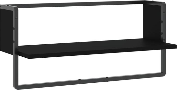Immagine prodotto VidaXL Mensola a muro con barra nera 65x25x30 cm, colore (65 x 25 x 30 cm)
