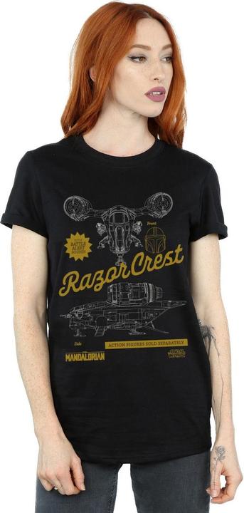 Actual product image Star Wars Womens/Ladies The Mandalorian The Razor Crest Cotton Boyfriend T-Shirt (S)