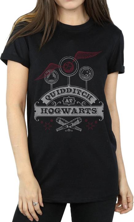Immagine prodotto Quidditch At Hogwarts Boyfriend Fit Maglietta Ampia Donna (S)