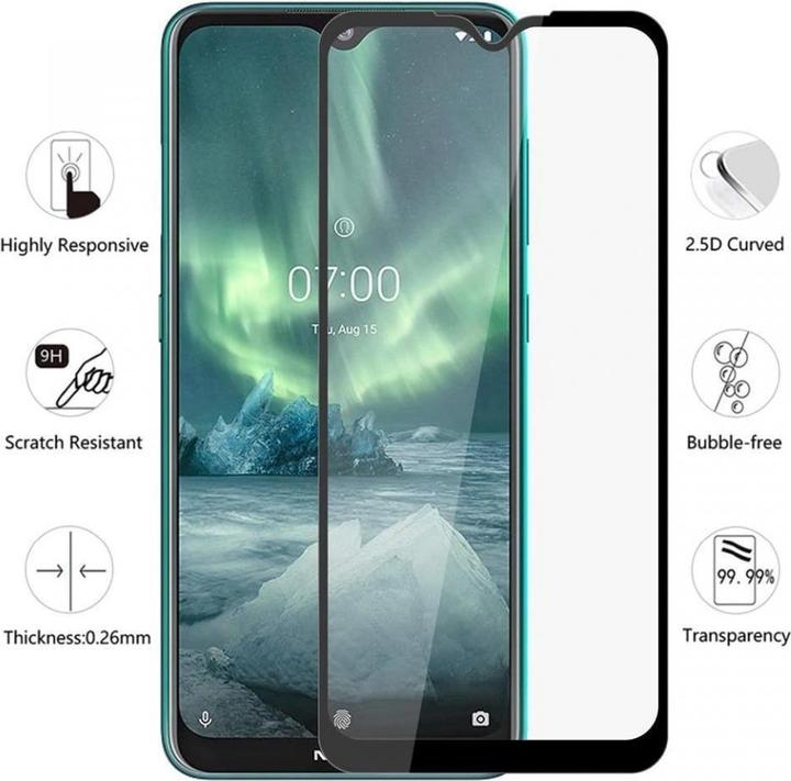 Actual product image Screenguard Nokia 7.2 Full Screen Protective Glass Film 2.5D 9H (1 Piece, Nokia 7.2)