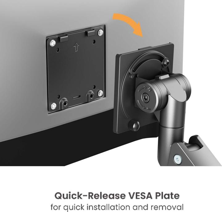 Produktbild Wiltec Monitorhalterung Schreibtisch bis 26kg Monitorhalter VESA flach & gebogen