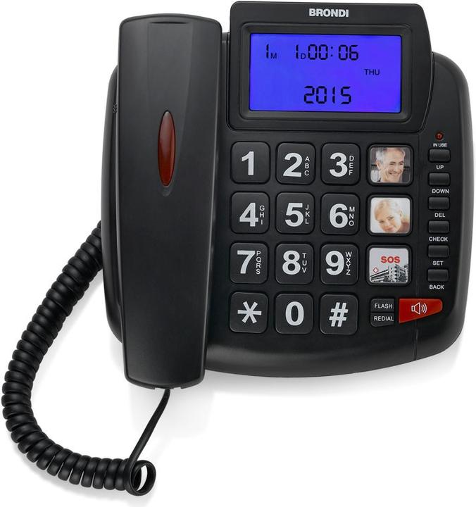 Actual product image Brondi Telefono Fisso Bravo 90 LCD Nero Audio Boost/Vivavoce/Lista Chiamate