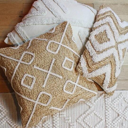 Image du produit Furn Housse de coussin tressée Roolu Jute (45 x 45 cm)