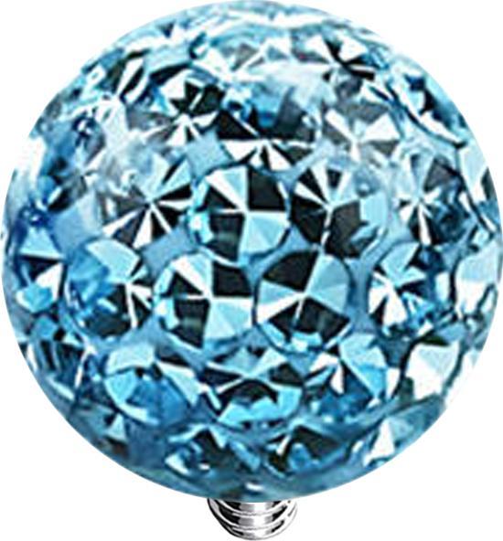 Star Piercing Dermal Anchor Kristall Kugel aqua Epoxy Schutzschicht (Chirurgenstahl 316L, ohne Messing)