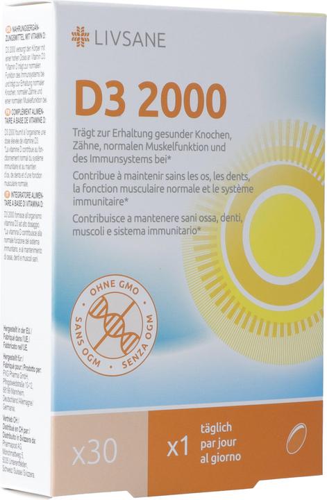Produktbild Livsane Vitamin D3 2000 Tabl (30 Stück, Tabletten, 21 g)