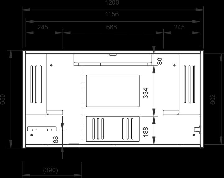 Immagine prodotto Hammerbacher Scrivania a muro (1200 x 260 x 650 mm)