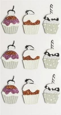 Actual product image Artoz Sticker Birthday Cupcakes 9pcs