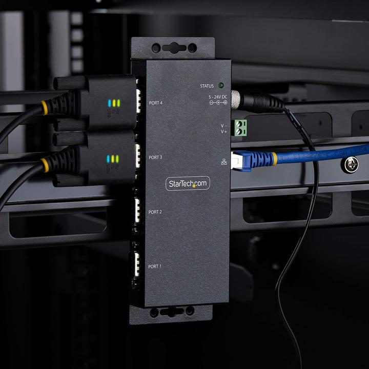 Immagine prodotto StarTech com I43-SERIAL-ETHERNET, IEEE 802.3i, IEEE 802.3u, 0 - 60 °C, -20 - 75 °C, 5 - 95%, 179 mm