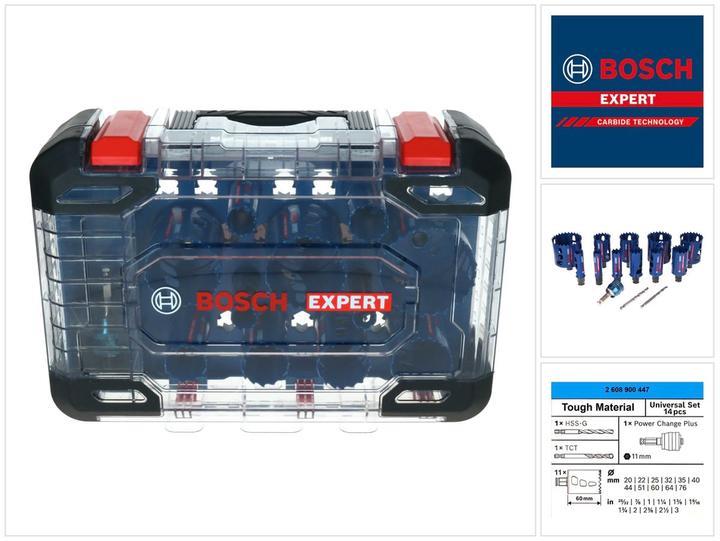 Immagine prodotto Bosch Professional Zubehör Materiale resistente esperto (20, 22, 25, 32, 35, 40, 44, 51, 60, 64, 76 mm)