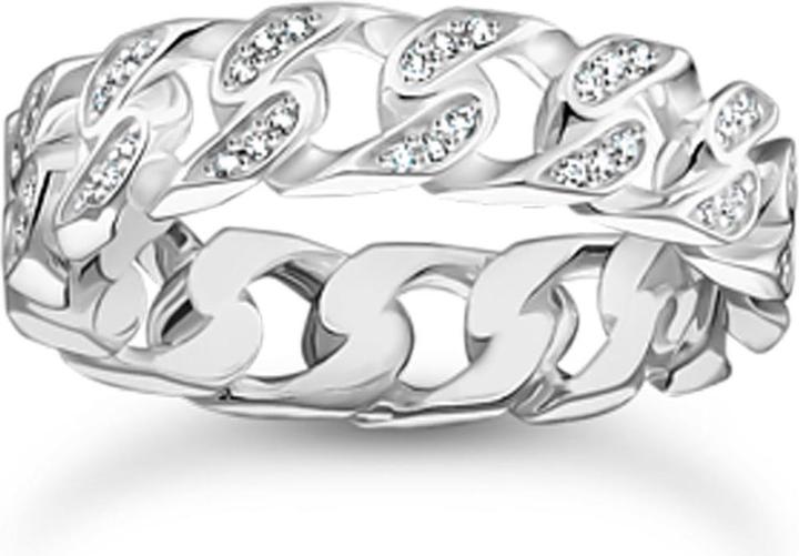 Produktbild Thomas Sabo Ring Kettenglieder weisse Steine schmal Silber (54, 925 Silber)