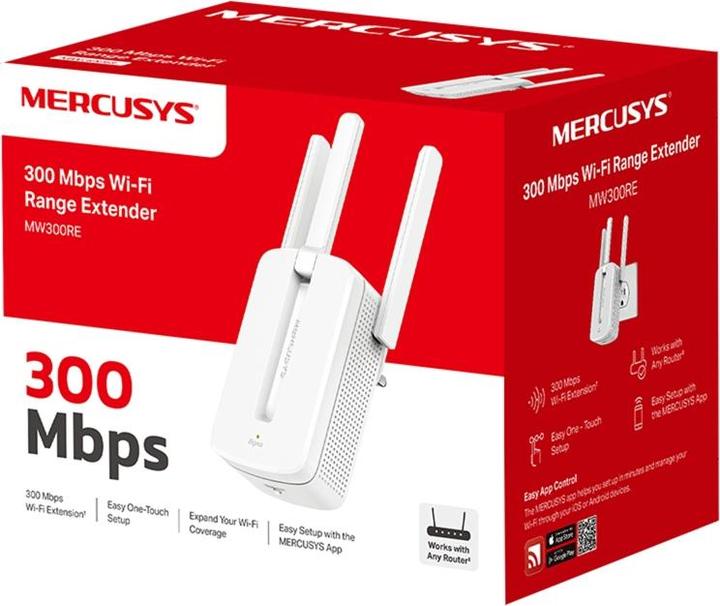 Immagine prodotto Mercusys MW300RE Modulo di estensione di rete Trasmettitore e ricevitore di rete (300 Mbit/s)
