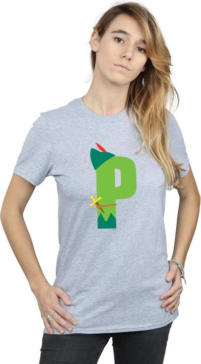 Actual product image Disney Womens/Ladies Alphabet P Is For Peter Pan Cotton Boyfriend T-Shirt (S)