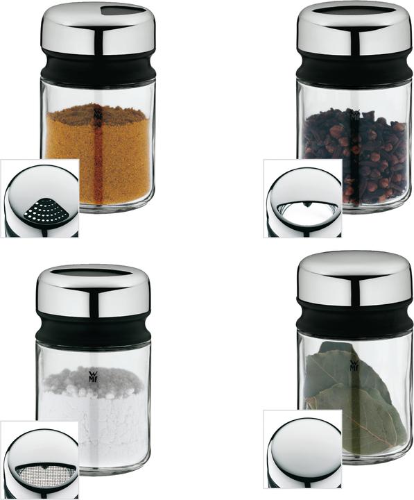 Produktbild WMF Gewürzstreuer Set 4tlg Gewürzdose Gewürzstreuer Gewürzglas 100ml Glas Depot (Kräuter, Diverse Gewürze)