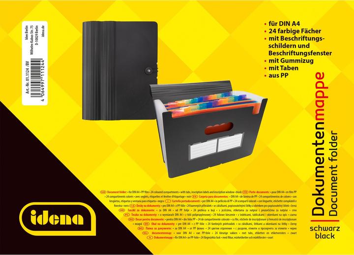 Produktbild Idena Dokumentenmappe A4 24 Fächer schwarz (A4, 1 x)