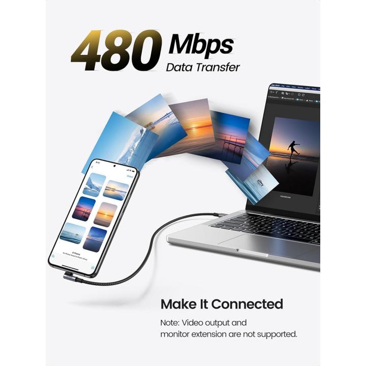 Actual product image Ugreen USB C – USB C (1 m, USB 2.0)