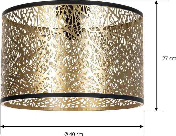 Produktbild Lindby Yonah Deckenleuchte Metall schwarz gold (E27)