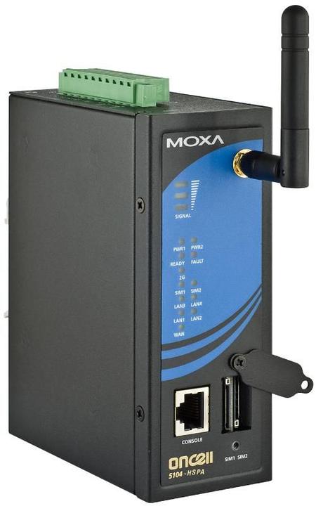 Moxa OnCell 5104-HSPA - Router - WWAN - 4-port switch