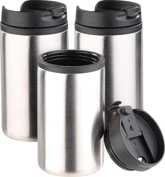 Immagine prodotto Rosenstein & Söhne Tazza isolata in acciaio inossidabile per caldo e freddo, doppia parete, 280 ml, set di 3 (0.28 l)